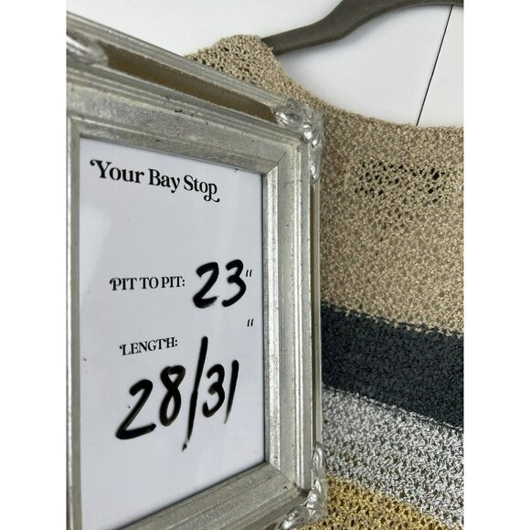 Knox Rose Womens Sweater XXL 2X Stripe Multicolor Open Knit Long Sleeve Pullover - Picture 6 of 7